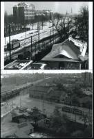 cca 1968 Budapest, kőbányai villamosok, 2 db modern nagyítás Keveházi János (?-?) kőbányai fotóművész hagyatékából, 15x21 cm