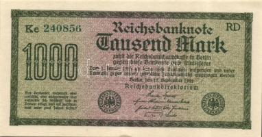 Német Birodalom / Weimari Köztársaság 1922. 1000M "Gitter mit 8" vízjellel T:I