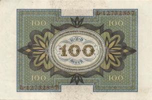 Német Birodalom / Weimari Köztársaság 1920. 100M (3x) nyolcjegyű, egymás utáni sorszámokkal T:I,I-