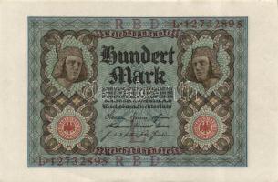 Német Birodalom / Weimari Köztársaság 1920. 100M (2x) nyolcjegyű, egymás utáni sorszámokkal T:I