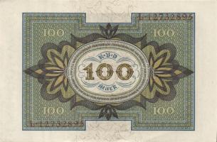 Német Birodalom / Weimari Köztársaság 1920. 100M (2x) nyolcjegyű, egymás utáni sorszámokkal T:I