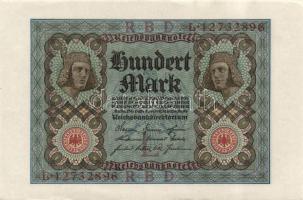 Német Birodalom / Weimari Köztársaság 1920. 100M (2x) nyolcjegyű, egymás utáni sorszámokkal T:I