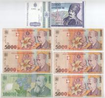 Románia 1993. 5000L + 1998. 5000L (5x) + 2000. 10.000L T:VF,F Romania 1993. 5000 Lei + 1998. 5000 Lei (5x) + 2000. 10.000 Lei C:VF,F