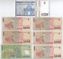 Románia 1993. 5000L + 1998. 5000L (5x) + 2000. 10.000L T:VF,F
Romania 1993. 5000 Lei + 1998. 5000 L...