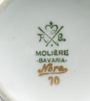 2 db német porcelán bonbonier, Ilmenau Echt Kobalt és Moliére Bavaria. Matricás, jelzett, kis kopott...