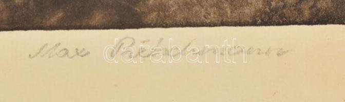 Max Pietschmann (1865-1952). The bather / Fürdőző akt. Mezzotinto, papír. Jelzett 24x18 cm