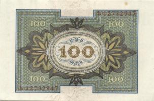 Német Birodalom / Weimari Köztársaság 1920. 100M nyolcjegyű sorszámmal T:I-