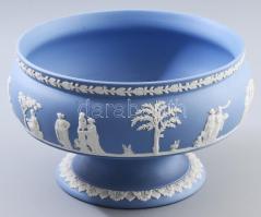 Wedgwood angol relief díszítéses biszkvit porcelán talpas kínáló. Jelzett, hibátlan, d: 21 cm, m: 13 cm