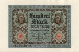 Német Birodalom / Weimari Köztársaság 1920. 100M (4x) nyolcjegyű, egymás utáni sorszámokkal T:I