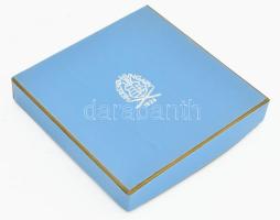 Herendi Porcelángyár litofán emléktányér, fehér mázas/biszkvit, jelzett, hibátlan, dobozában d: 15,5...