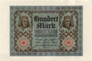 Német Birodalom / Weimari Köztársaság 1920. 100M (2x) nyolcjegyű, egymás utáni sorszámokkal T:I