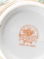 Kínai teafűtároló edény. Jelzett, kézzel festett, hibátlan, m: 11,5 cm