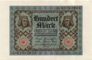 Német Birodalom / Weimari Köztársaság 1920. 100M (5x) nyolcjegyű, egymás utáni sorszámokkal T:I