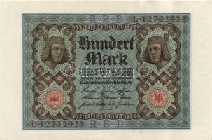 Német Birodalom / Weimari Köztársaság 1920. 100M (5x) nyolcjegyű, egymás utáni sorszámokkal T:I