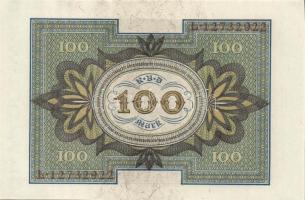 Német Birodalom / Weimari Köztársaság 1920. 100M (5x) nyolcjegyű, egymás utáni sorszámokkal T:I