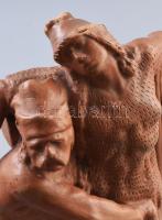 Kisfaludy Strobl Zsigmond (1884-1975): Trianon szoborcsoport alakjai - Észak. Engóbozott kerámia, sé...