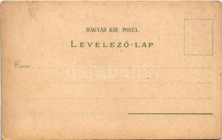 Pozsony, Pressburg, Bratislava; vár, színház, főtemplom / castle, theatre, church. Art Nouveau, flor...