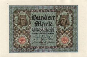 Német Birodalom / Weimari Köztársaság 1920. 100M (3x) nyolcjegyű, egymás utáni sorszámokkal T:I