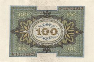 Német Birodalom / Weimari Köztársaság 1920. 100M (3x) nyolcjegyű, egymás utáni sorszámokkal T:I