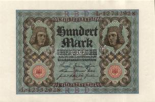 Német Birodalom / Weimari Köztársaság 1920. 100M (2x) nyolcjegyű, egymás utáni sorszámokkal T:I