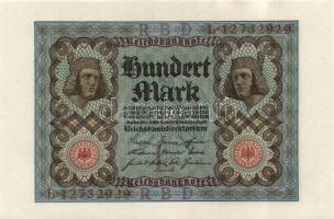 Német Birodalom / Weimari Köztársaság 1920. 100M (2x) nyolcjegyű, egymás utáni sorszámokkal T:I