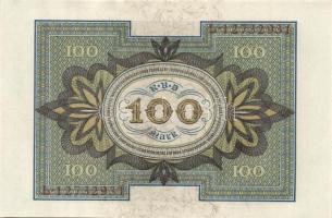 Német Birodalom / Weimari Köztársaság 1920. 100M (2x) nyolcjegyű, egymás utáni sorszámokkal T:I