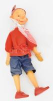 Pinocchio. Retro műanyag figura, kis kopással, m: 40 cm