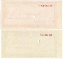 Budapest 1973. "Dresdner Bank" utazási csekkje 50M-ról és 100M-ról lyukasztva (2xklf) T:AU...