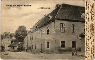 1909 Nagyszeben, Hermannstadt, Sibiu; Kempelkaserne / Kempel laktanya. Friederike Fodor kiadása / military barracks (Rb)