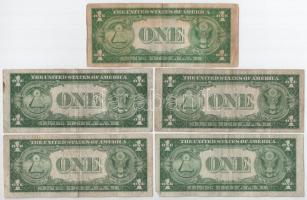 Amerikai Egyesült Államok 1935. 1$ Silver Certificate - kisméretű", kék pecsét (5xklf sorozat: ...