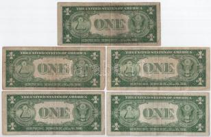 Amerikai Egyesült Államok 1935. 1$ Silver Certificate - kisméretű", kék pecsét (5xklf sorozat: ...