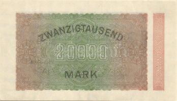 Német Birodalom / Weimari Köztársaság 1923. 20.000M (3x) "Hakensterne" vízjellel, közeli s...