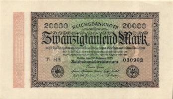 Német Birodalom / Weimari Köztársaság 1923. 20.000M (2x) Hakensterne vízjellel T:I
