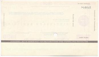 Ausztria / Bécs 1973. "Creditanstalt-Bankverein" utazási csekkje 1000Sch-ről, lyukasztássa...