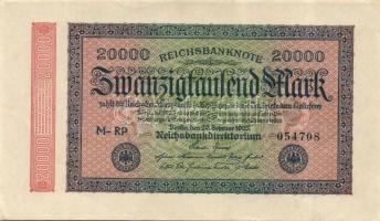 Német Birodalom / Weimari Köztársaság 1923. 20.000M (2x) "Hakensterne" vízjellel T:I