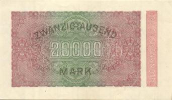 Német Birodalom / Weimari Köztársaság 1923. 20.000M (2x) "Gitter mit 8" vízjellel T:I-