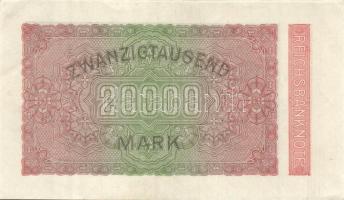 Német Birodalom / Weimari Köztársaság 1923. 20.000M (2x) "Gitter mit 8" vízjellel T:I-