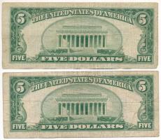 Amerikai Egyesült Államok 1949-1953. (1934D) 5$ "Silver Certificate - kisméretű" kék pecsé...