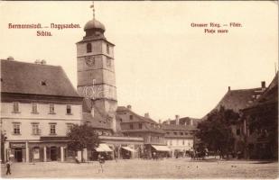 Nagyszeben, Hermannstadt, Sibiu; Fő tér, G. Breinstörfer üzlete / Piata mare / main square, shops (EK)