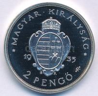DN "1935. 2P, Pázmány" jelzett, ezüstözött fém replika (25mm) T:PP
