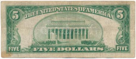 Amerikai Egyesült Államok 1934. 5$ "Silver Certificate - kisméretű" kék pecsét "Willi...