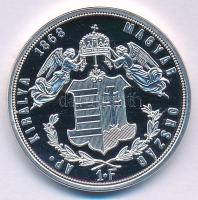 DN "1868KB 1Ft, Ferenc József / Angyalos címer" jelzett, ezüstözött fém replika (32mm) T:P...