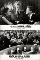 ,,Válás amerikai módra" című amerikai film jelenetei és szereplői, 13 db vintage produkciós filmfotó (vitrinfotó, lobbyfotó) ezüst zselatinos fotópapíron, a használatból eredő (esetleges) kisebb hibákkal, 18×24 cm