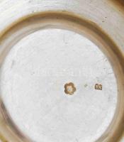 Ezüst (Ag) teáskanna két csészével és aljjal, Bécs, XIX. sz. vége. Poncolt, jelzett, dianás jelzésse...