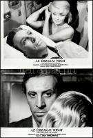 cca 1960 ,,Az éjszakai vonat" című lengyel film jelenetei és szereplői, 10 db vintage produkciós filmfotó ezüst zselatinos fotópapíron, a használatból eredő (esetleges) kisebb hibákkal, 18x24 cm