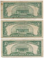 Amerikai Egyesült Államok 1946-1949. (1934C) 5$ "Silver Certificate - kisméretű" kék pecsé...