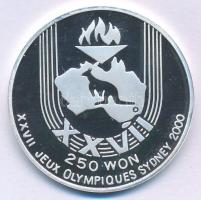 Észak-Korea 1997. 250W Ag "Sydney-i Olimpia 2000 - Olimpiai láng a kenguru felett" T:PP North Korea 1997. 250 Won Ag "Sydney Olympics 2000 - Olympic Flame above of Kangaroo" C:PP