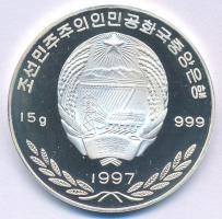 Észak-Korea 1997. 250W Ag "Sydney-i Olimpia 2000 - Olimpiai láng a kenguru felett" T:PP No...