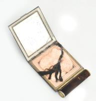 Antik púderes edény. Kopott, 6x8 cm