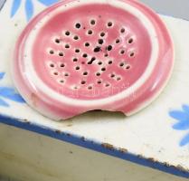 cca 1890/1900 Nagy Zsigmond és fiai Apátfalva kalamáris. Mázas kőcserép, jelzett, sérülésekkel, egyi...